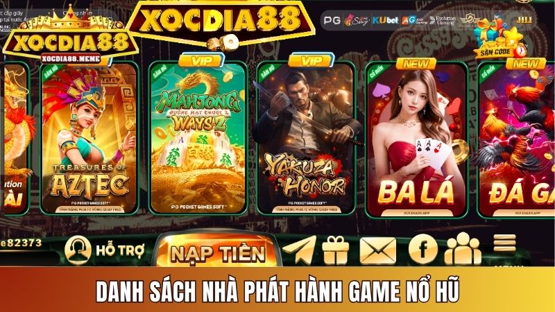 Các nhà phát hành game nổ hũ hấp dẫn