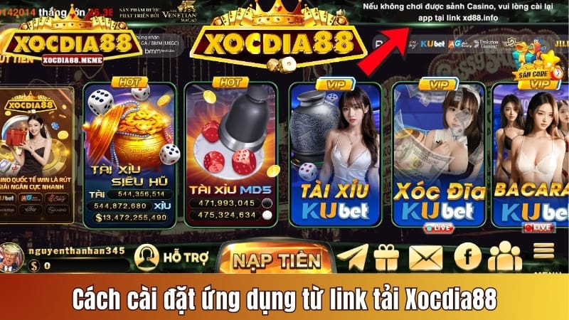 Cách cài đặt ứng dụng từ link tải Xocdia88