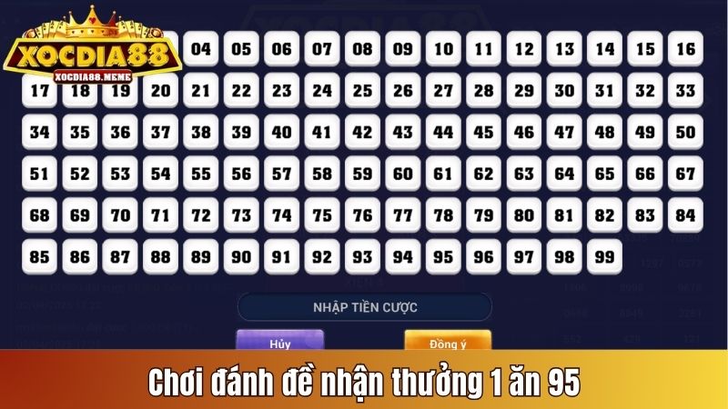 Chơi đánh đề nhận thưởng 1 ăn 90