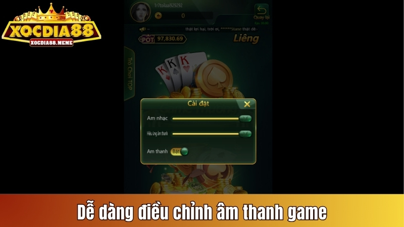Dễ dàng điều chỉnh âm thanh game