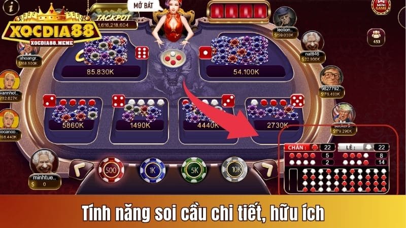 Tính năng soi cầu chi tiết, hữu ích